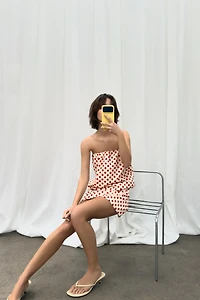 ROBE BUSTIER À POIS