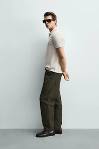 REGULAR FIT RIBBED POLO SHIRT