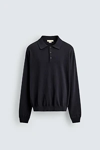 POLO EN MAILLE DE COTON ET LIN