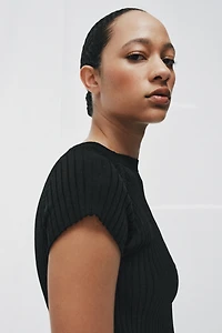 ASYMMETRIC RIB KNIT TOP