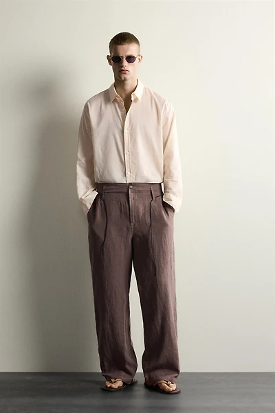 100% LINEN RELAXED FIT PANTS