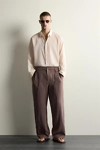 100% LINEN RELAXED FIT PANTS