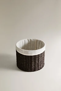 ROUND COTTON LINED BASKET