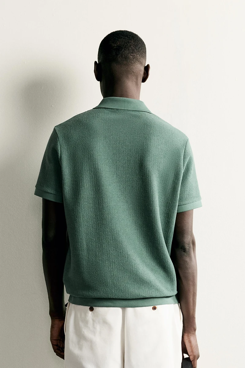 REGULAR FIT ZIP POLO SHIRT