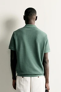 REGULAR FIT ZIP POLO SHIRT