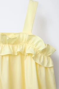 FLOUNCED POPLIN DRESS