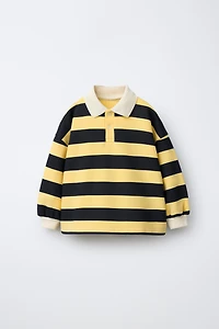 STRIPED POLO SWEATSHIRT