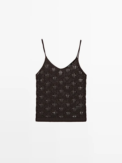 Strappy top with openwork detail