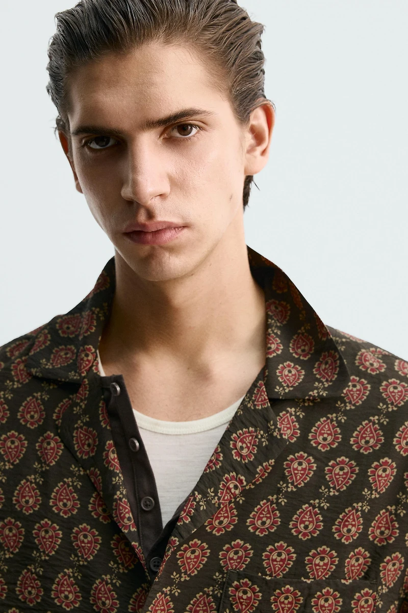 PAISLEY PRINT FLOWY SHIRT