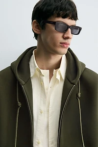 NEOPRENE EFFECT HOODIE SWEATSHIRT