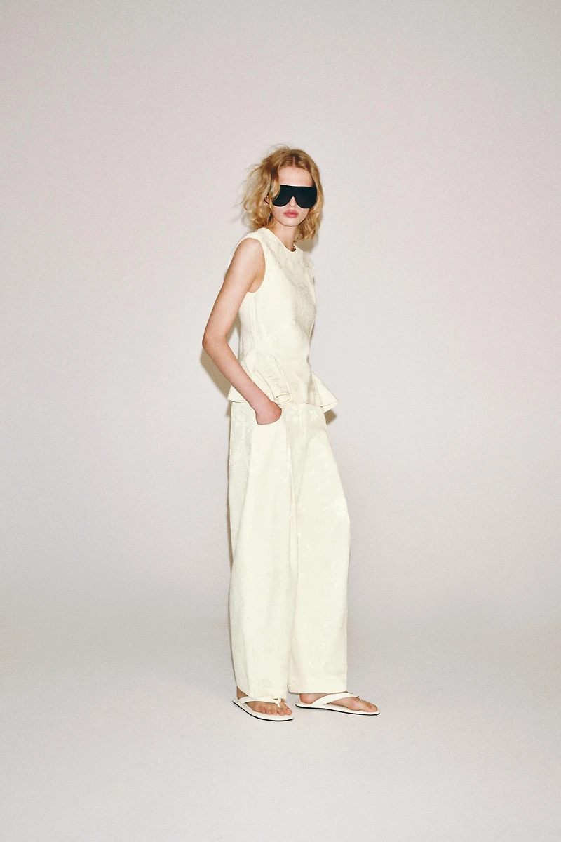 ZW COLLECTION JACQUARD BARREL PANTS