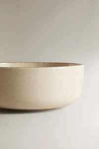 STONEWARE BOWL WITH AGED RIM