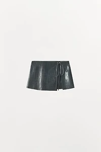 100% EMBOSSED LEATHER SKIRT BELT