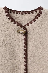 CONTRAST TRIM FLEECE ROMPER