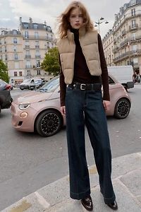 SHORT KNIT QUILTED VEST