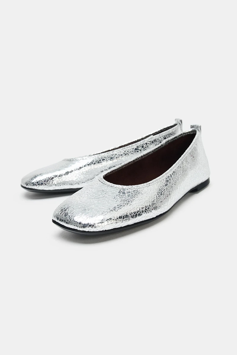 METALLIC BALLET FLATS