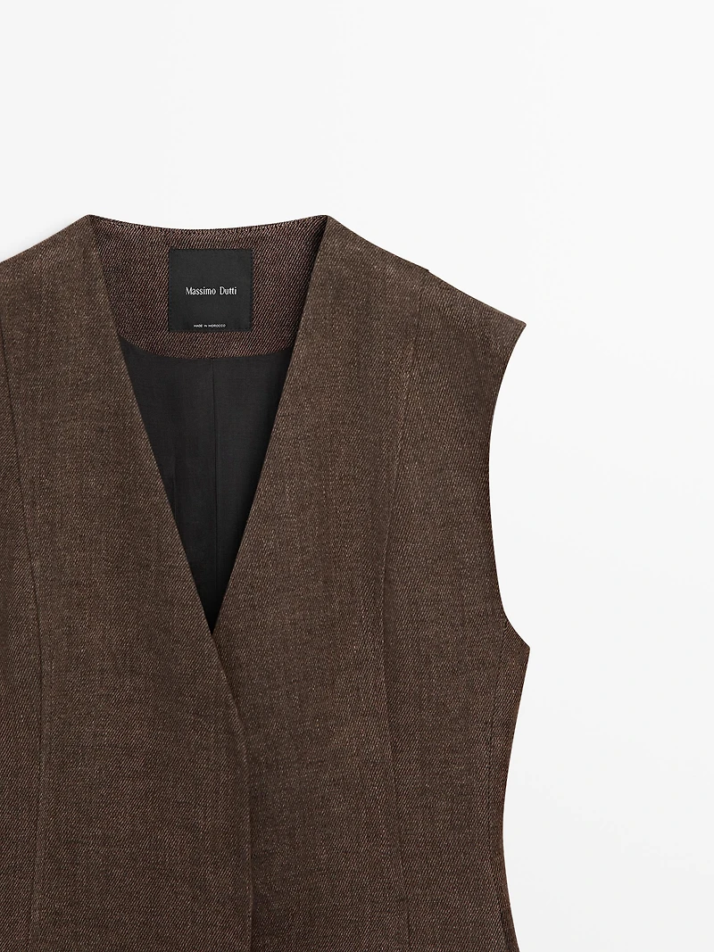 Gilet de costume en lin