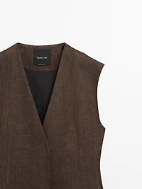 Gilet de costume en lin