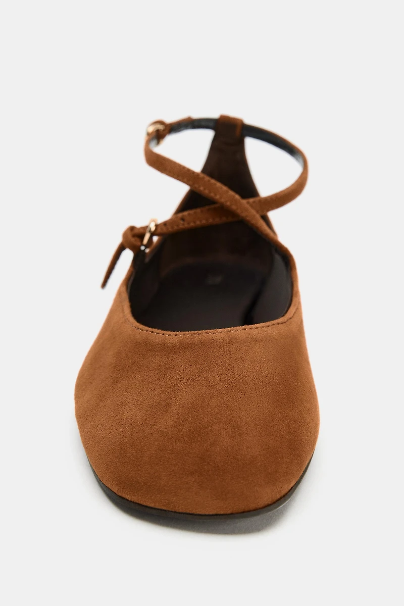 LEATHER STRAP BALLET FLATS