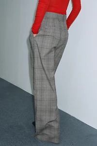 PANTALON À PINCES CARREAUX ZW COLLECTION