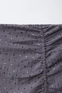 DRAPED SEQUIN SKIRT
