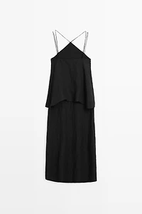 Robe fluide à bretelles 100 % lin
