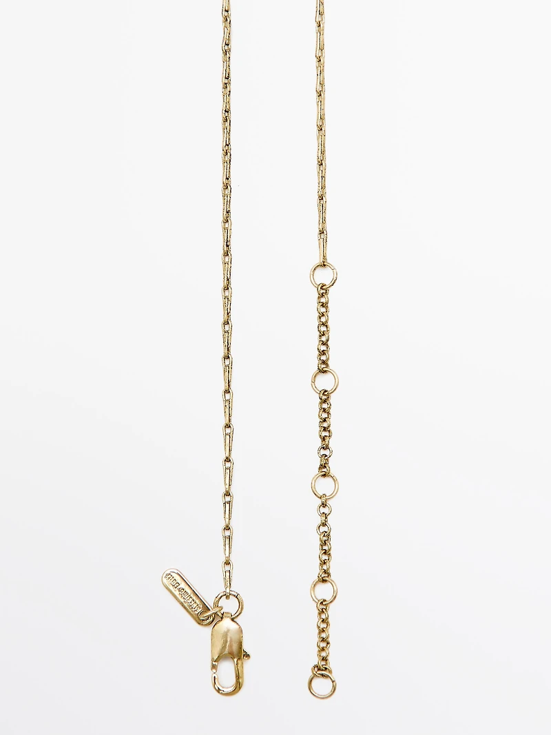 Pendentif long cacao houppe