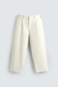 PANTALON CHINO COUPE AMPLE À PLIS