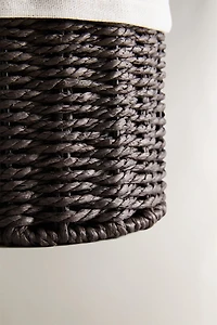 ROUND HAMPER WITH LINEN LINING