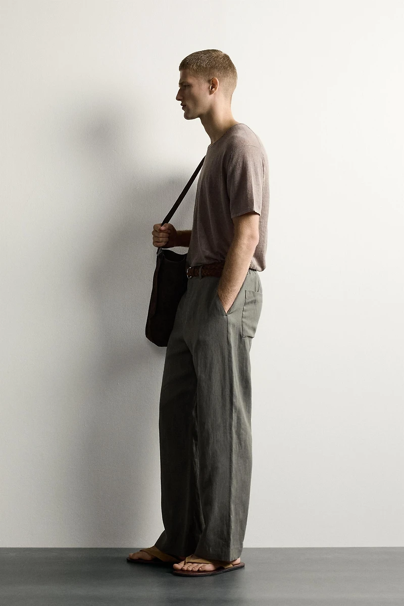 100% LINEN RELAXED FIT KNIT T-SHIRT