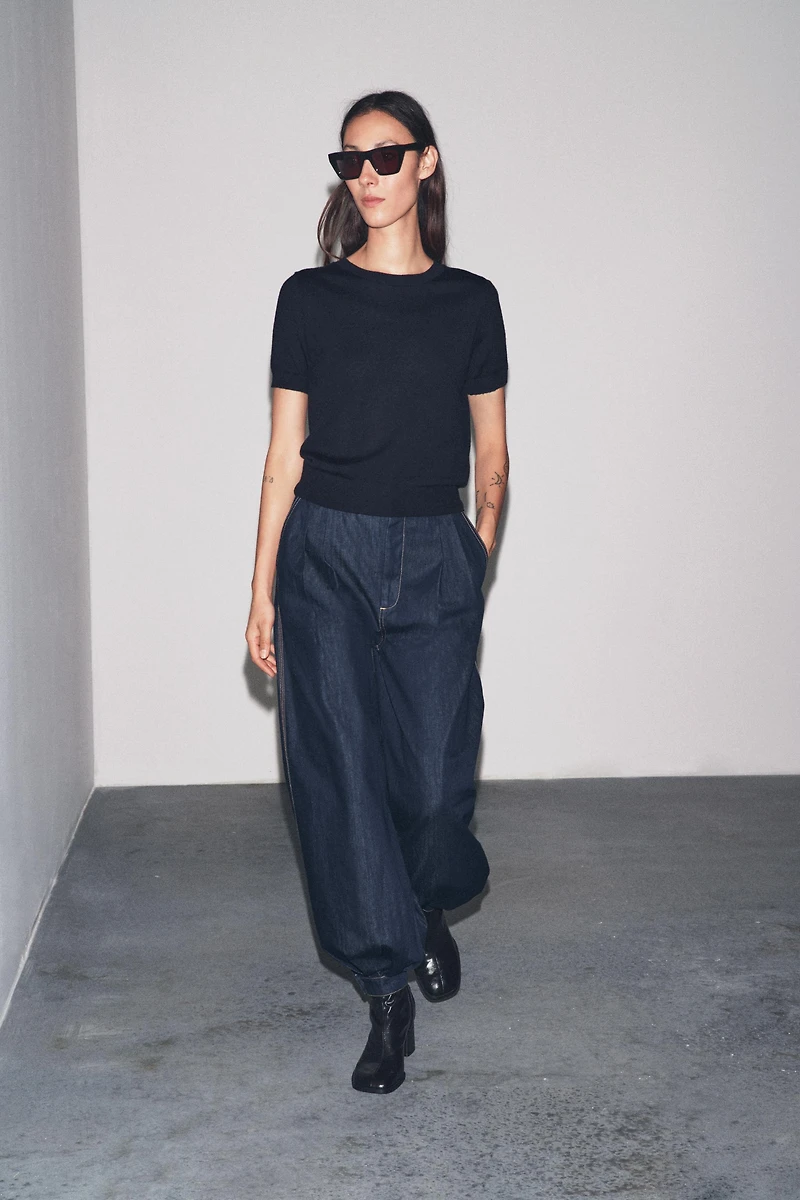 PULL 100% LAINE MANCHES COURTES