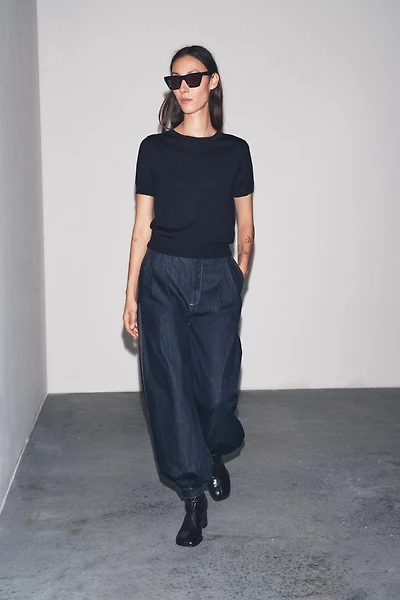 PULL 100% LAINE MANCHES COURTES