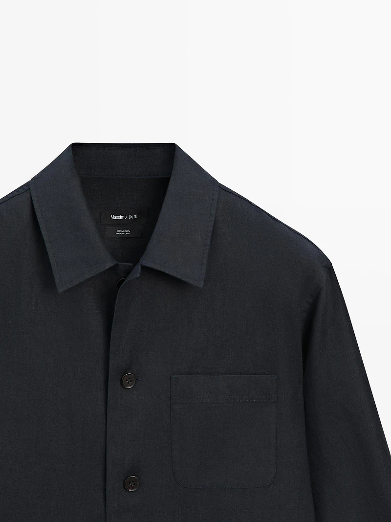 Surchemise en lin avec poches, look complet
