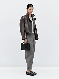 Balloon fit trousers with button details
