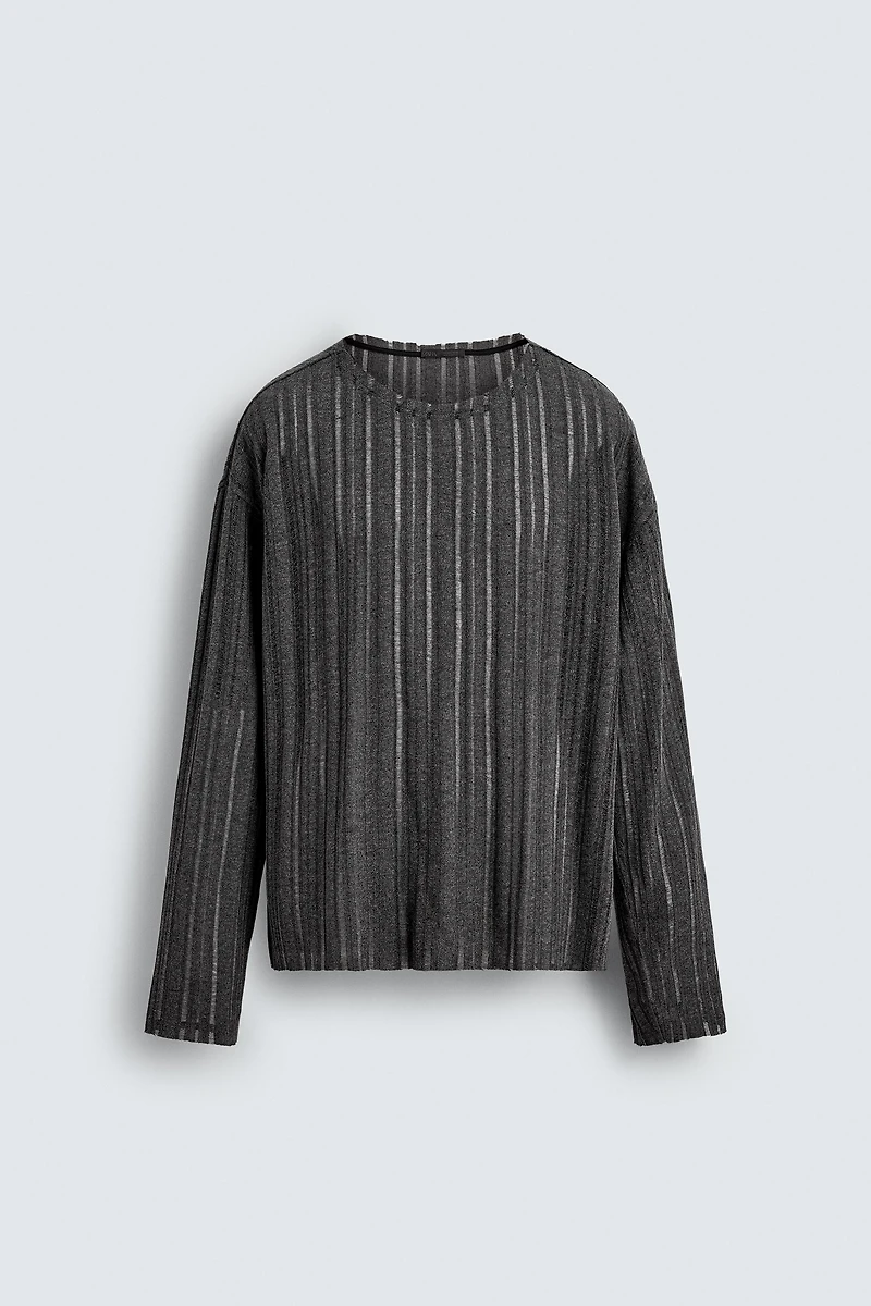 T-SHIRT EN MAILLE AJOURÉE