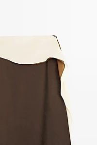 Contrast Ruffle Midi Skirt