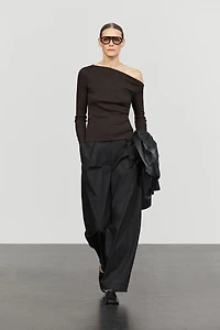 Draped shoulder detail T-shirt