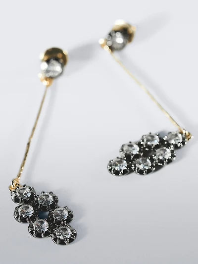 Rhinestone dangle earrings