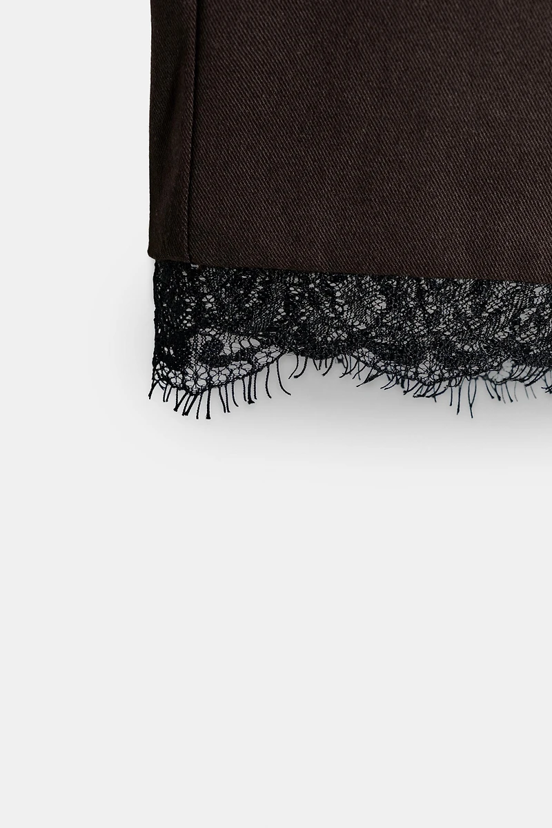 PANTALON CROPPED DENTELLE