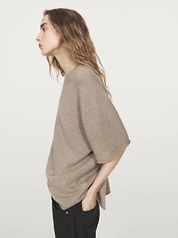 100% wool oversize short sleeve sweater