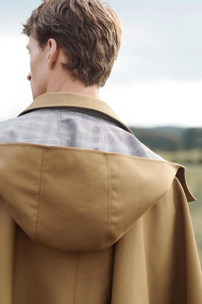 PONCHO DÉPERLANT À CONTRASTE ET CARREAUX ÉDITION LIMITÉE