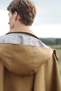 PONCHO DÉPERLANT À CONTRASTE ET CARREAUX ÉDITION LIMITÉE