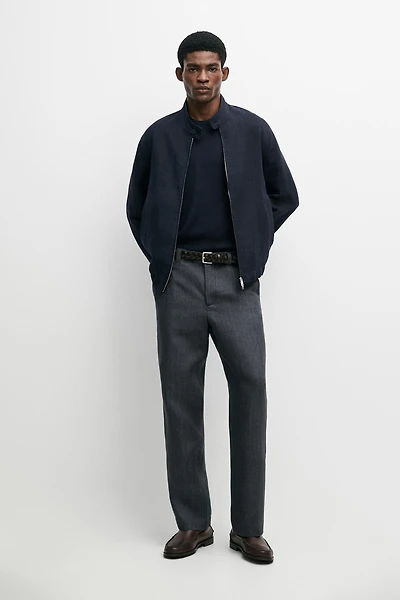 100% linen striped pants