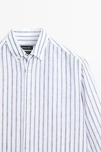 100% linen striped shirt