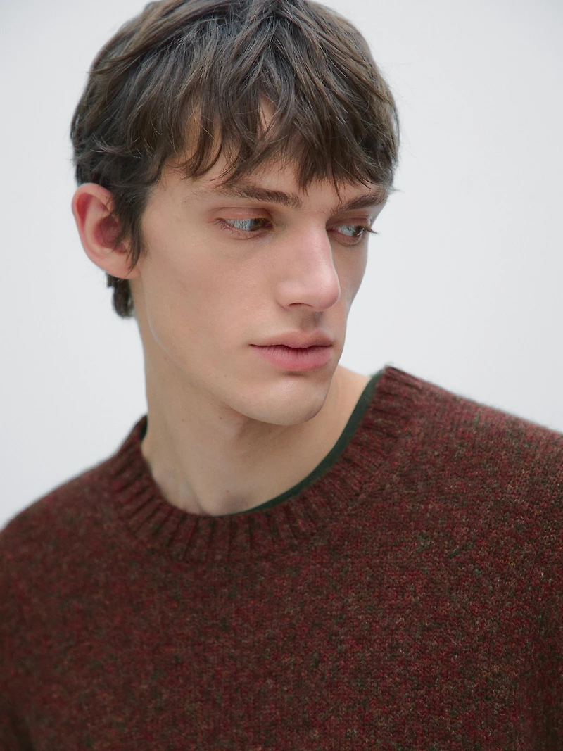 Pull laine à col rond