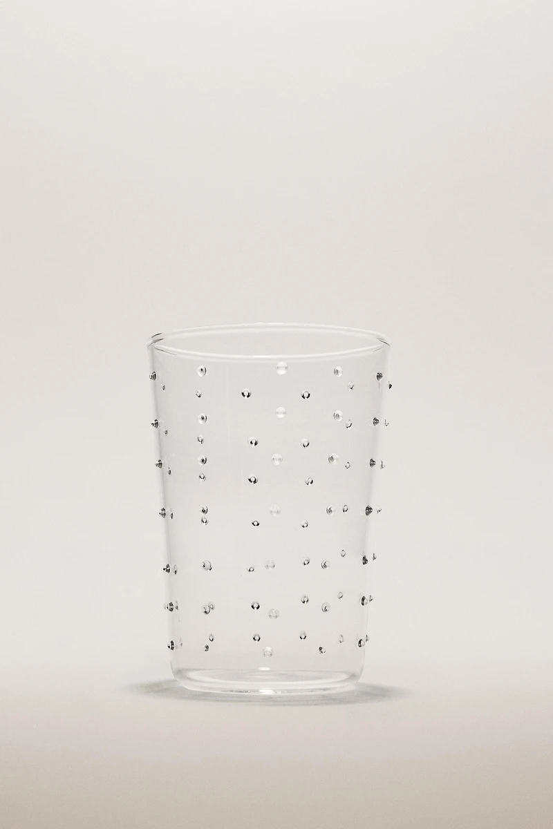 BOROSILICATE GLASS TUMBLER WITH DOTS