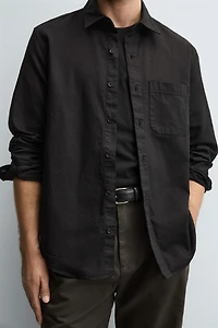 COTTON LINEN BLEND SHIRT