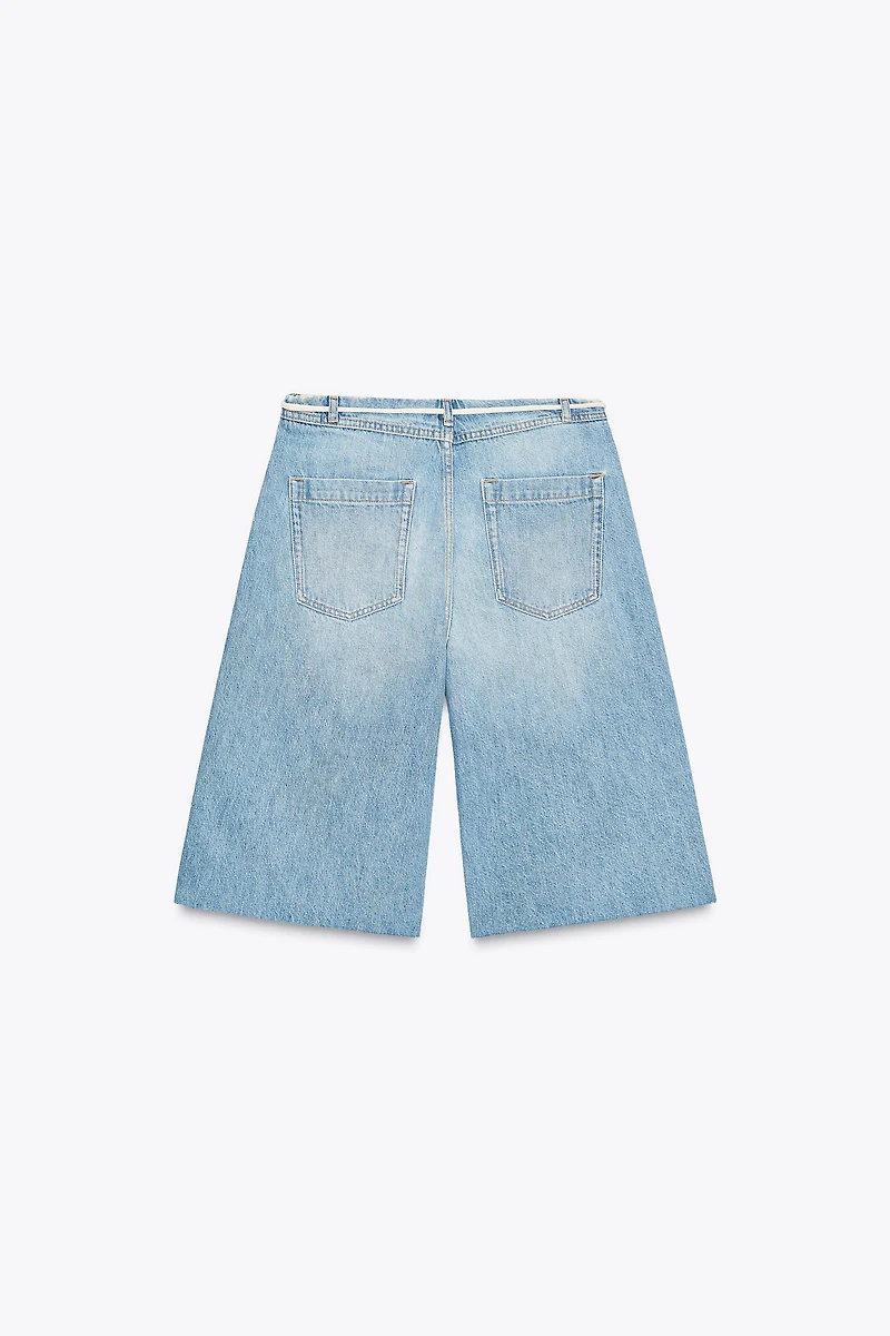 ZW COLLECTION LOW-RISE DENIM BERMUDA SHORTS