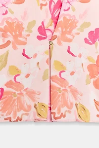 FLORAL PRINT SATIN EFFECT SHIRT