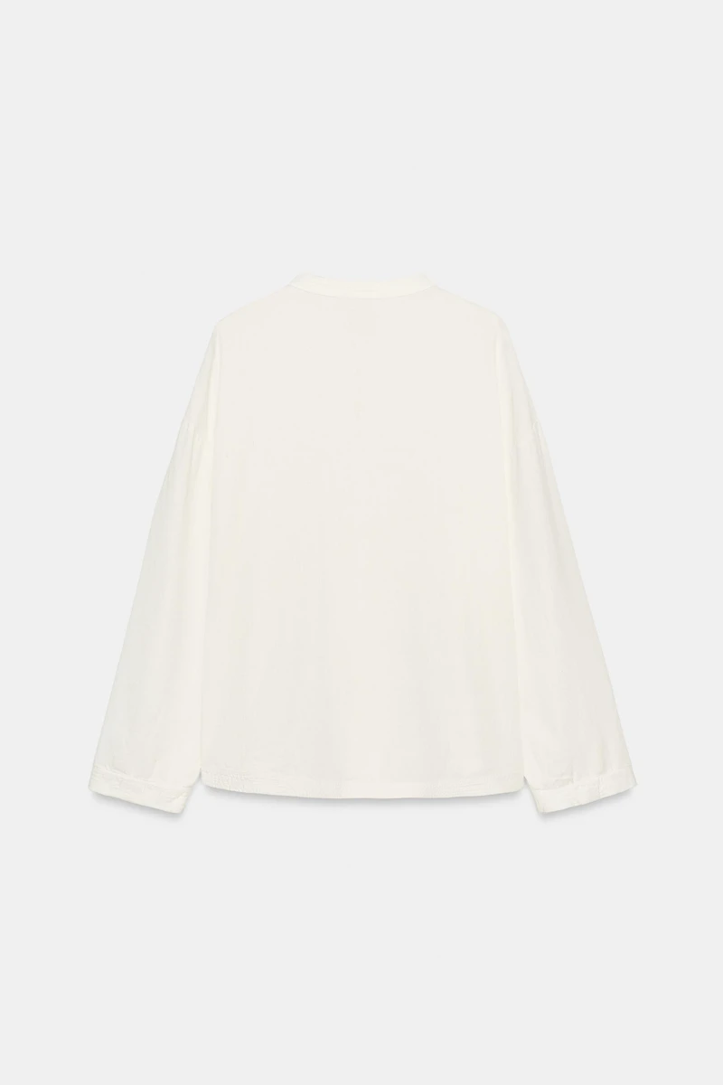LINEN OVERSIZED SHIRT WITH FROG FASTENING